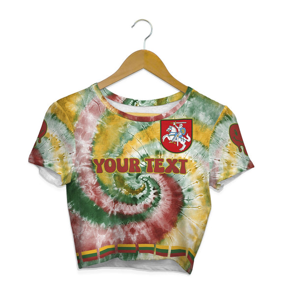 Lithuania Croptop T Shirt Custom Tie Dye Style 1