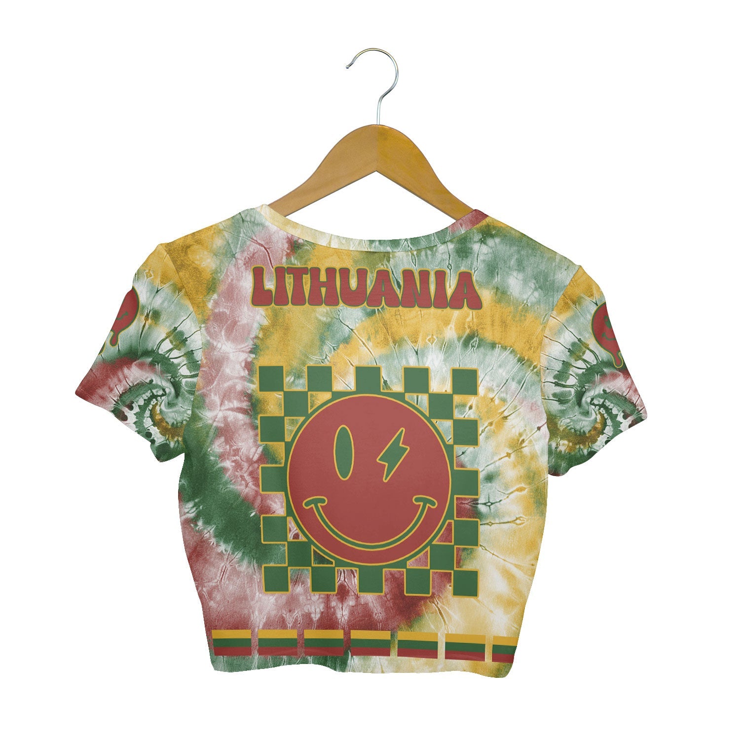 Lithuania Croptop T Shirt Custom Tie Dye Style 2