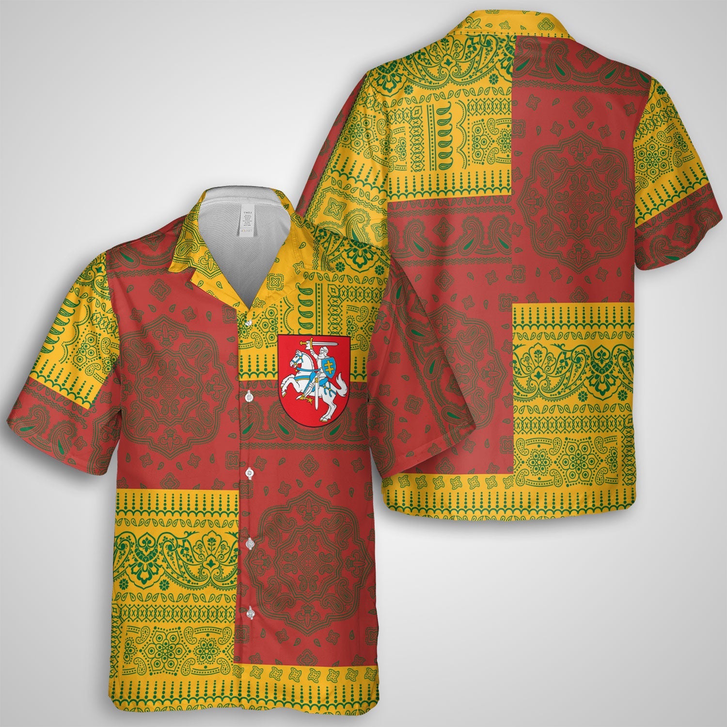 Lithuania Hawaiian Shirt Flag And Paisley Basic Style 1