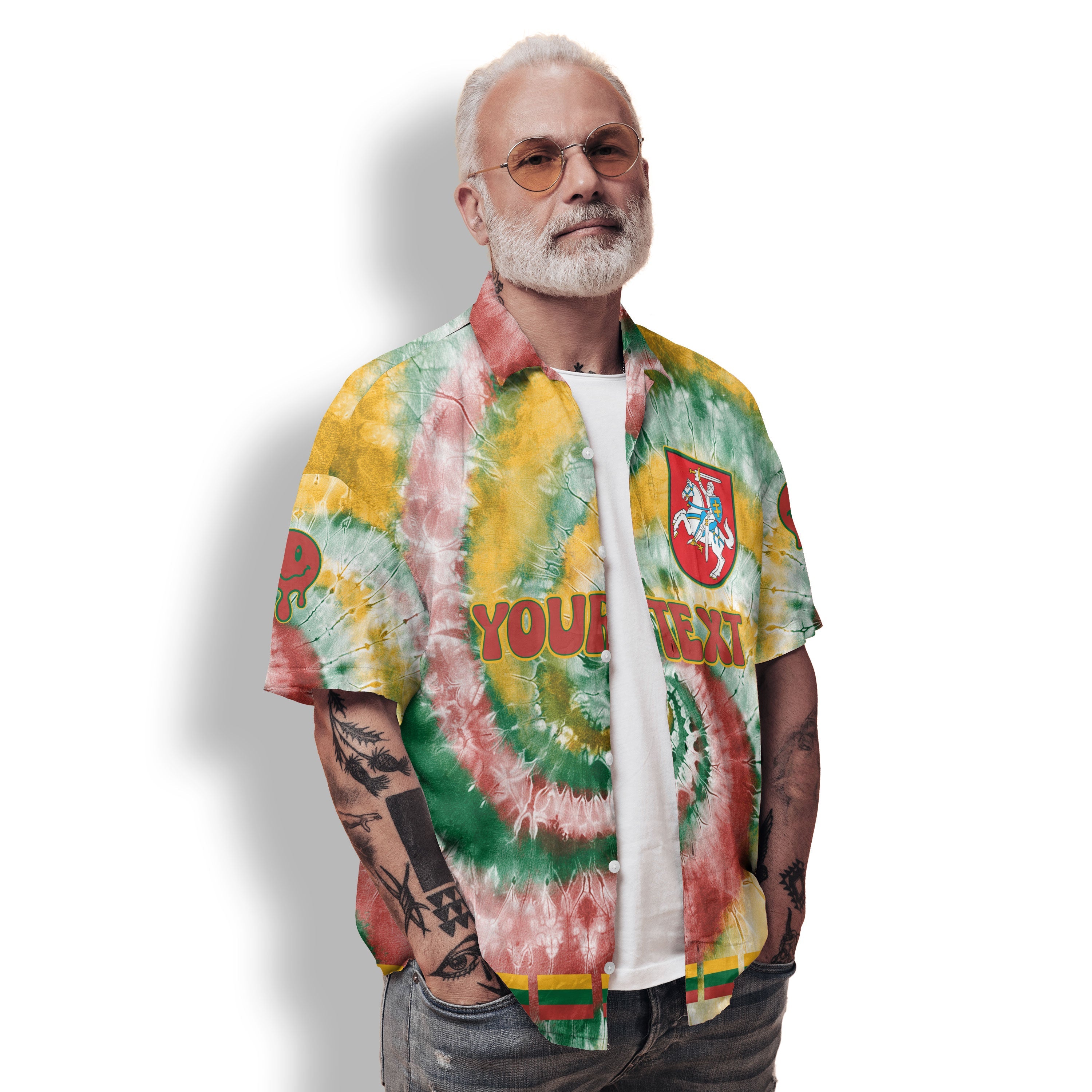 Lithuania Hawaiian Shirt Custom Tie Dye Style 2