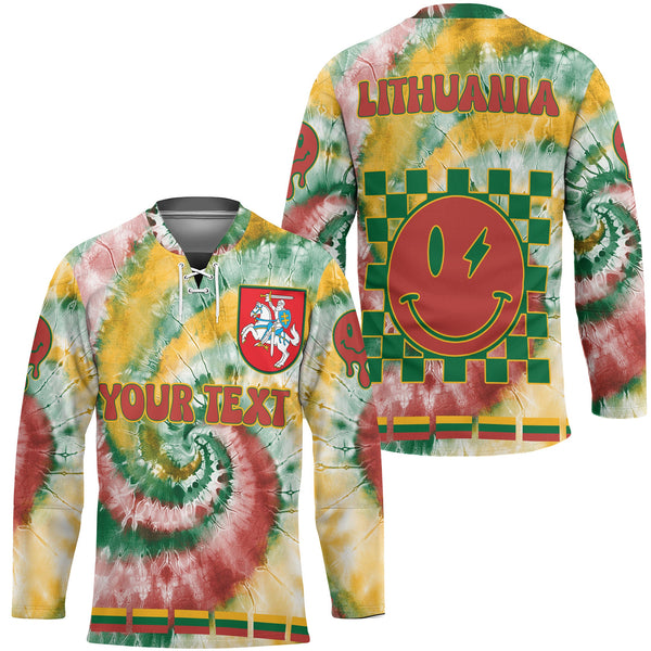 Lithuania Hockey Jersey Custom Tie Dye Style 1