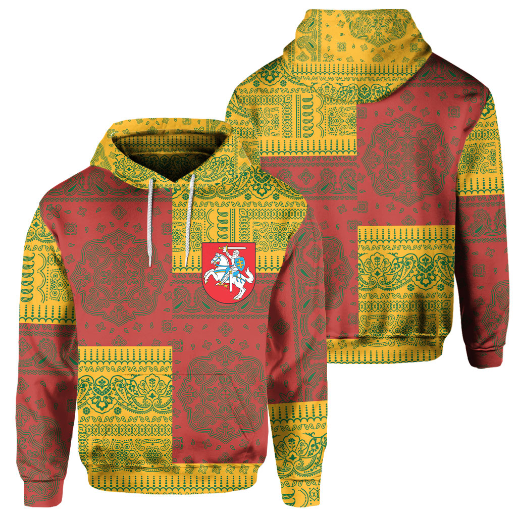 Lithuania Hoodie Flag And Paisley Basic Style 1