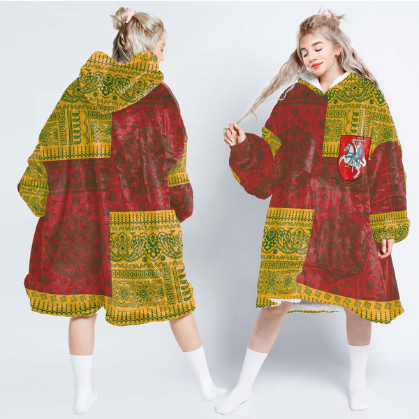 Lithuania Hoodie Blanket Flag And Paisley Basic Style 1