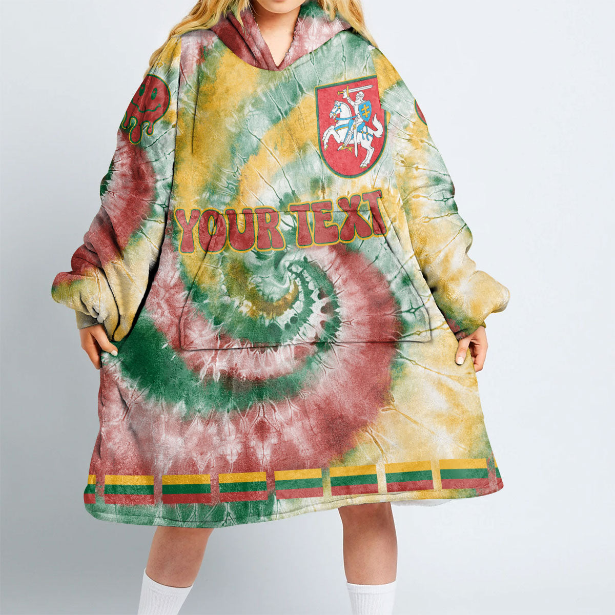 Lithuania Hoodie Blanket Custom Tie Dye Style 2