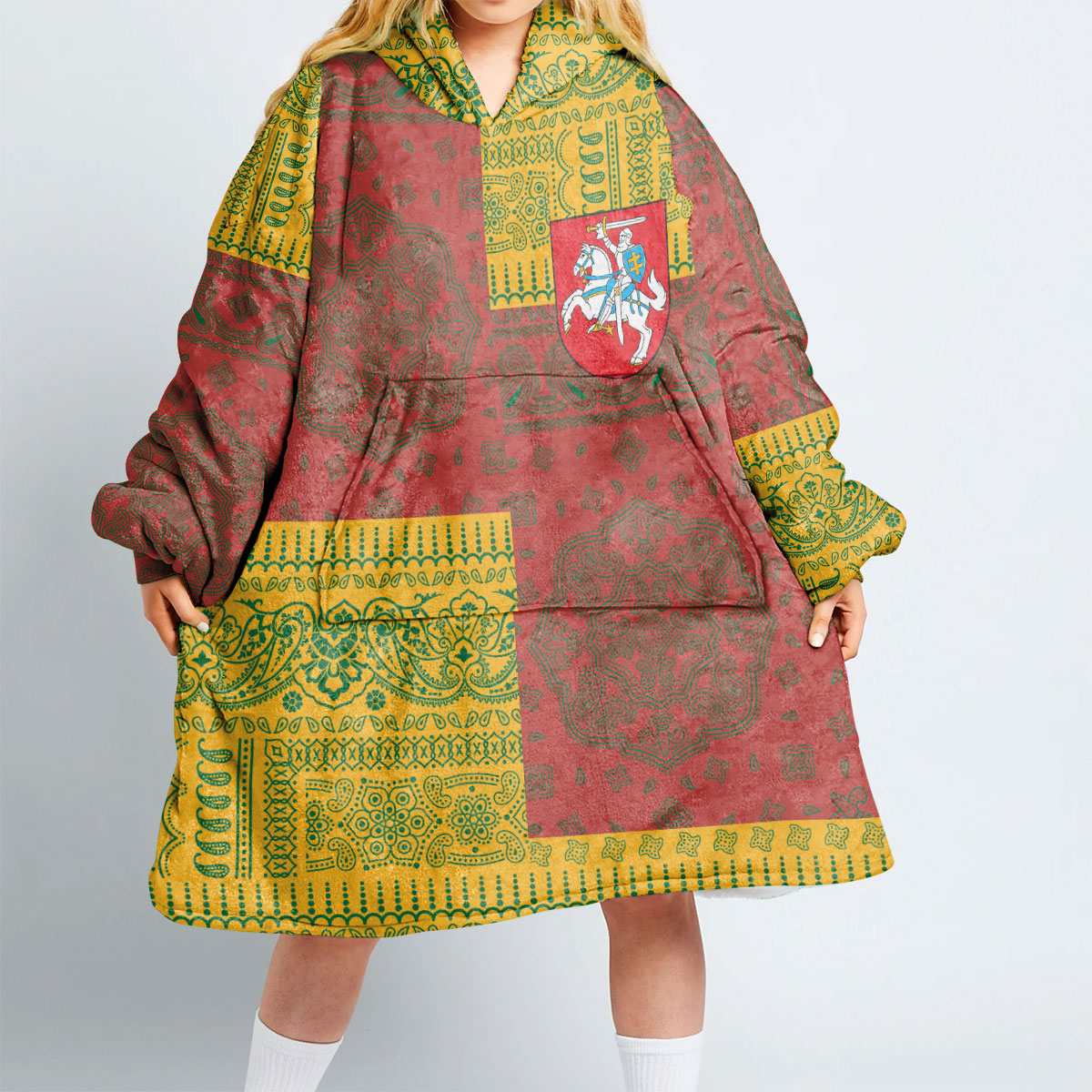 Lithuania Hoodie Blanket Flag And Paisley Basic Style 2