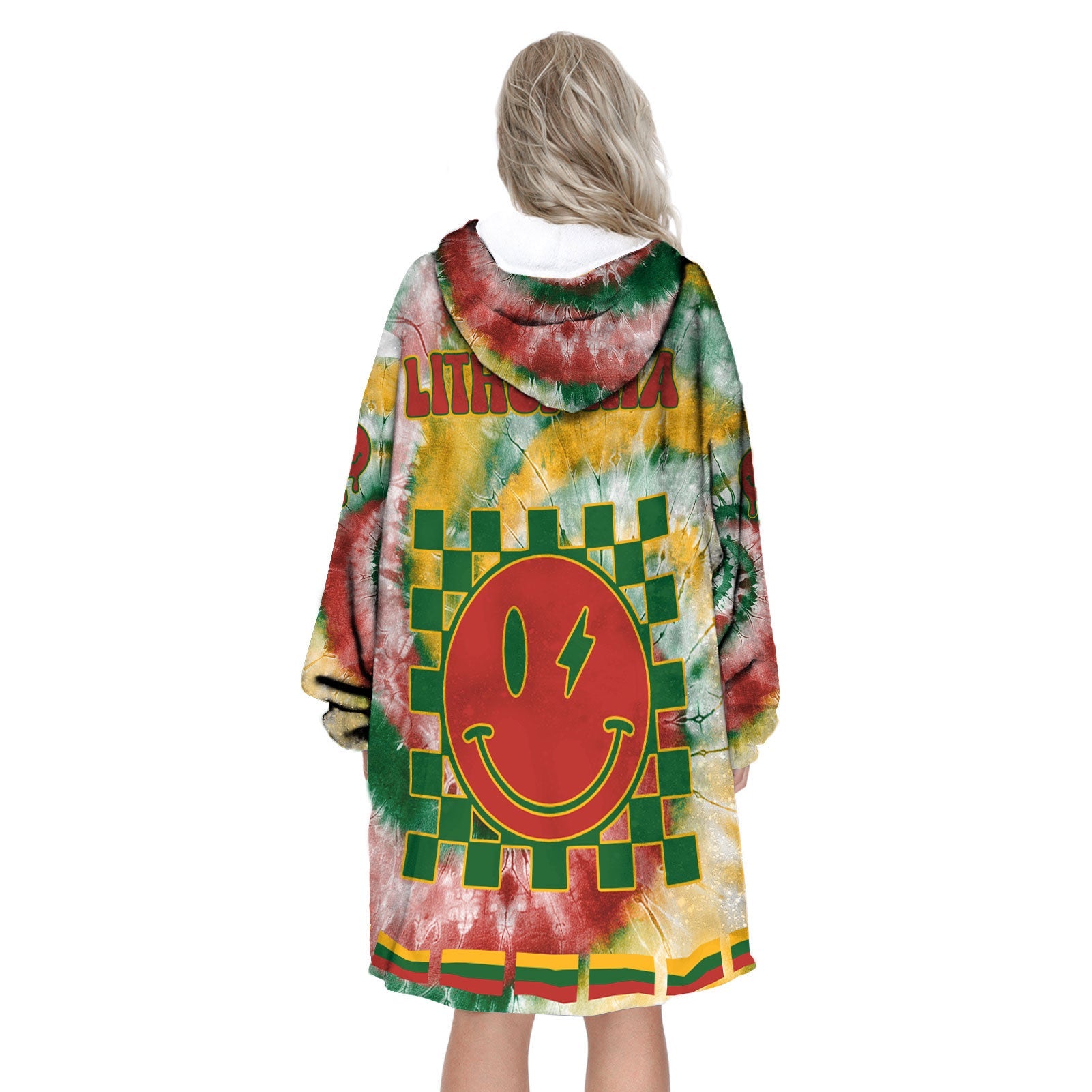 Lithuania Hoodie Blanket Custom Tie Dye Style 3