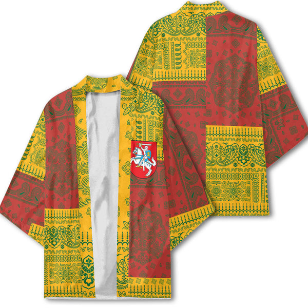 Lithuania Kimono Flag And Paisley Basic Style 1