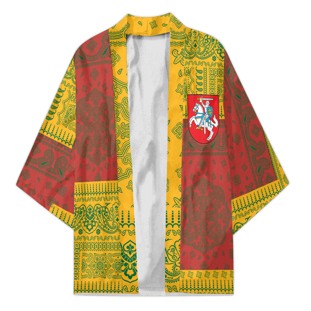 Lithuania Kimono Flag And Paisley Basic Style 2