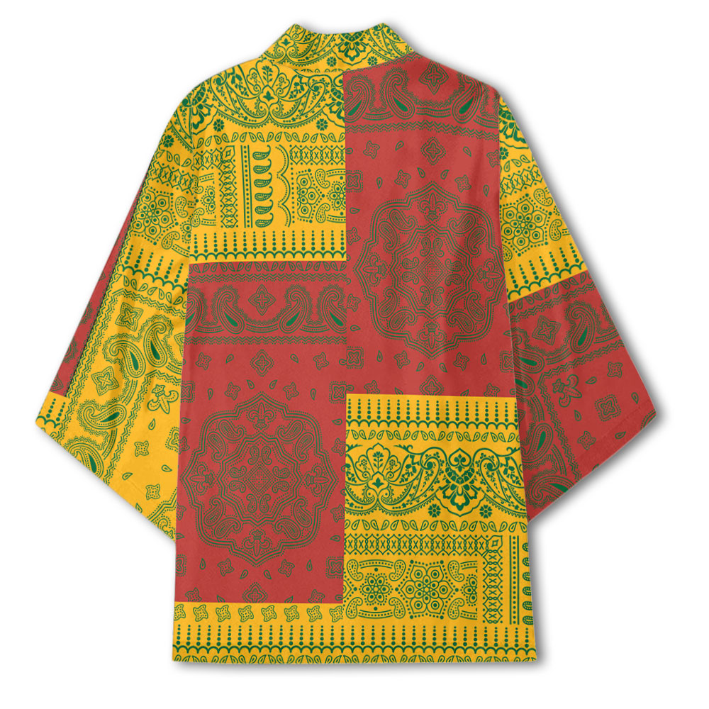 Lithuania Kimono Flag And Paisley Basic Style 3