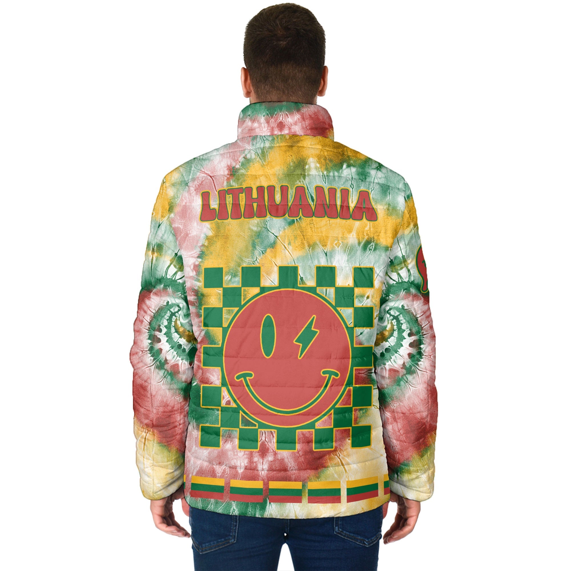 Lithuania Men Padded Jacket Custom Tie Dye Style 2