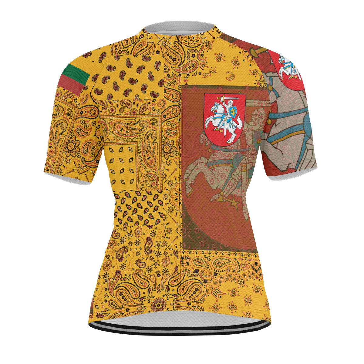 Lithuania Men Cycling Jersey Paisley Flag And Skull Style 1