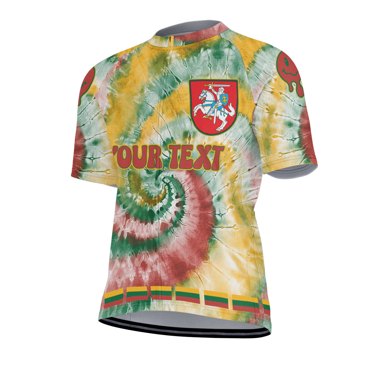 Lithuania Men Cycling Jersey Custom Tie Dye Style 2