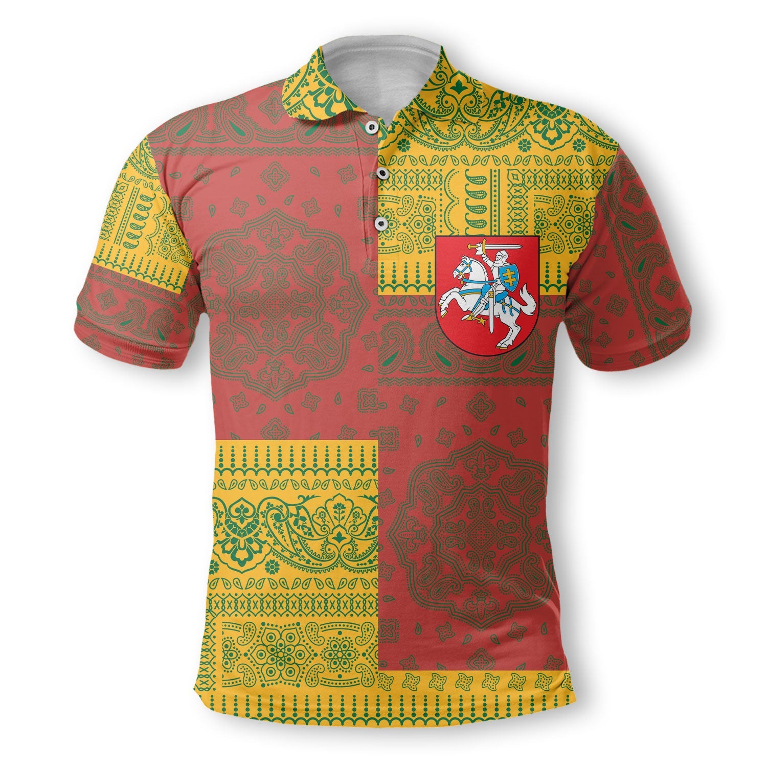 Lithuania Polo Shirt Flag And Paisley Basic Style 2