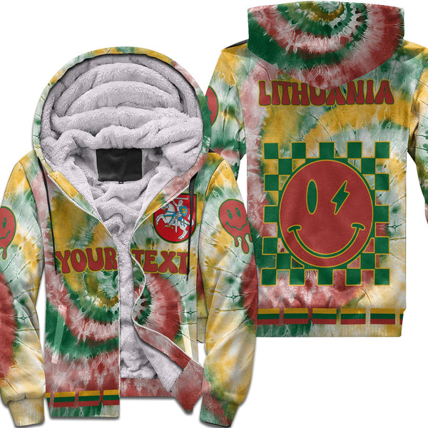 Lithuania Sherpa Hoodie Custom Tie Dye Style 1