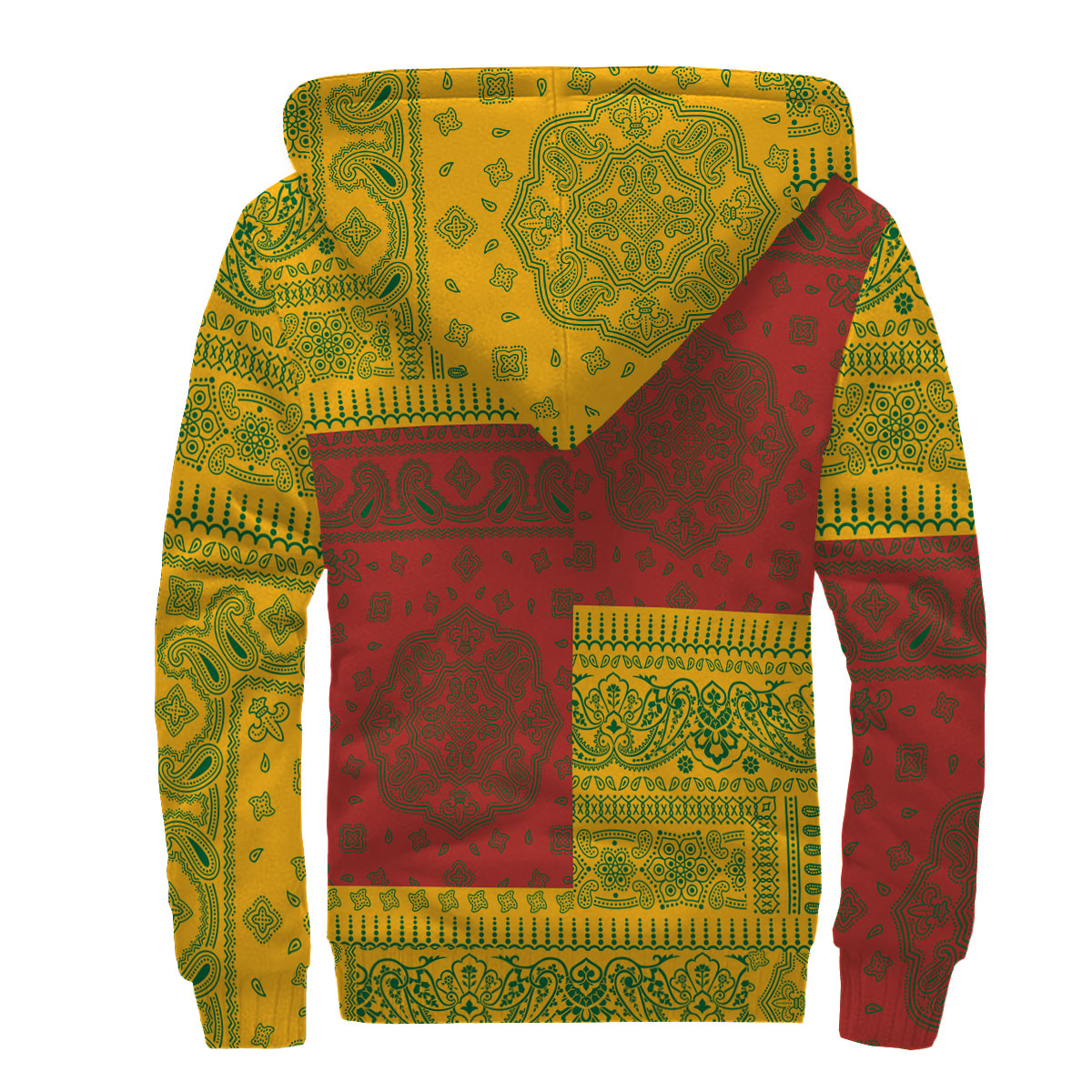 Lithuania Sherpa Hoodie Flag And Paisley Basic Style 2