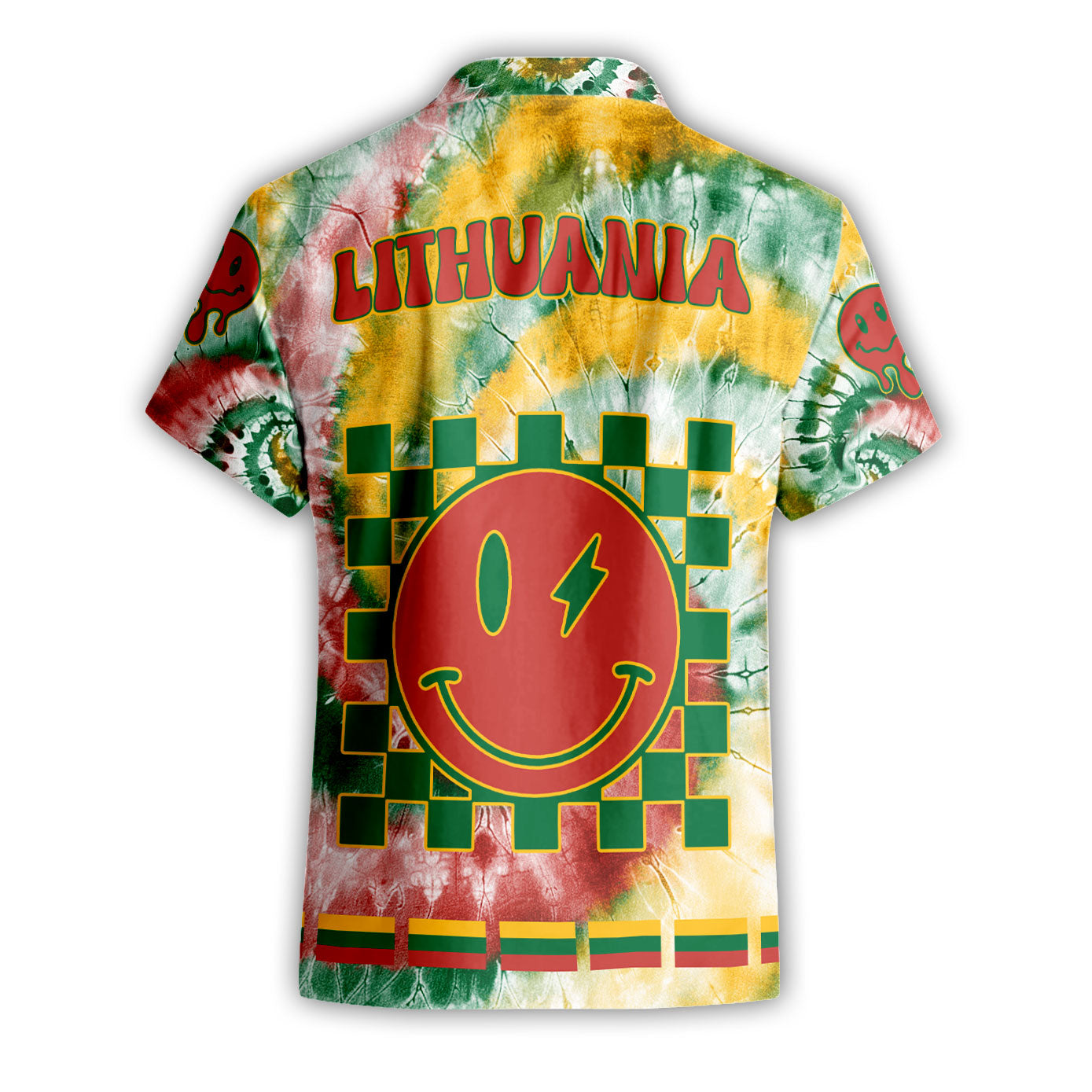 Lithuania Short Sleeve Shirt Custom Tie Dye Style 2