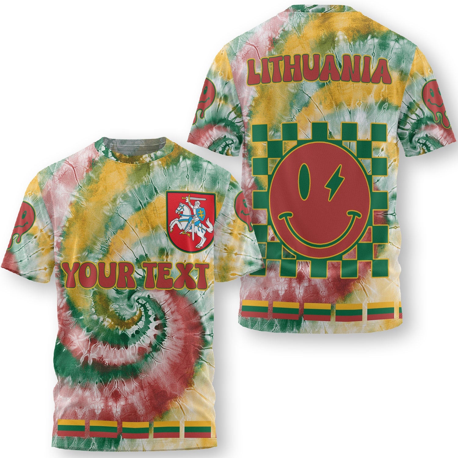 Lithuania T Shirt Custom Tie Dye Style 3