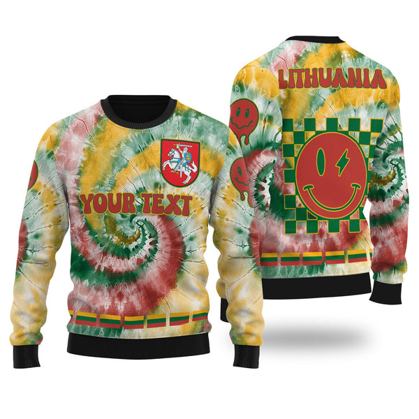 Lithuania Ugly Sweater Custom Tie Dye Style 1