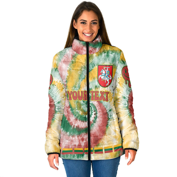 Lithuania Women Padded Jacket Custom Tie Dye Style 1