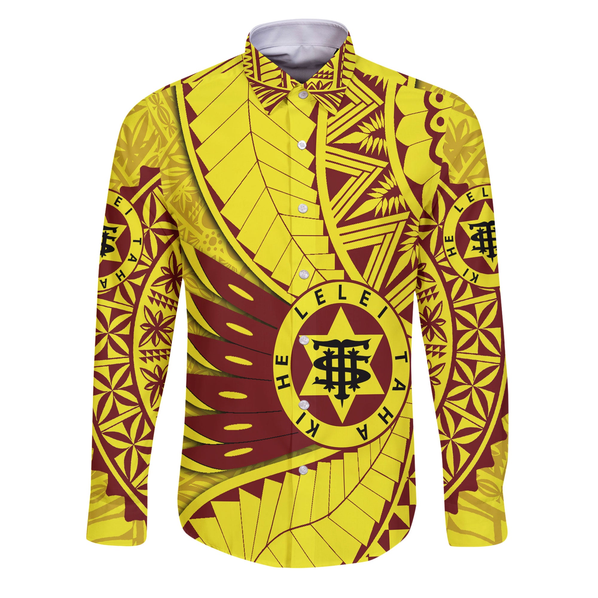 Custom Tonga High School Long Sleeve Button Shirt Tonga Golden Style