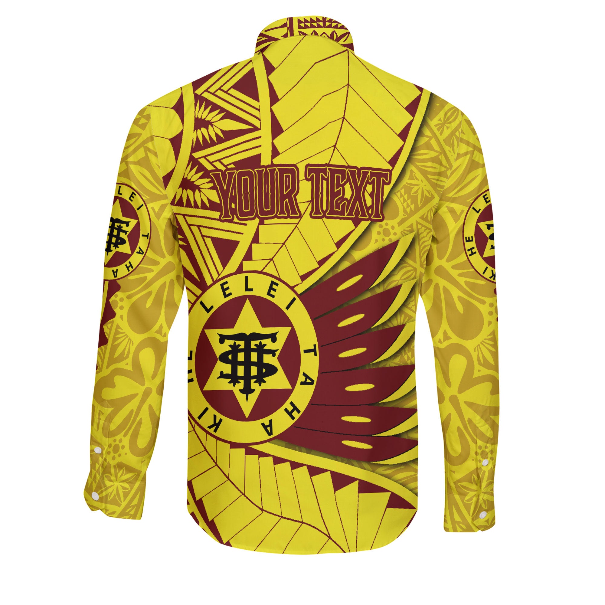 Custom Tonga High School Long Sleeve Button Shirt Tonga Golden Style