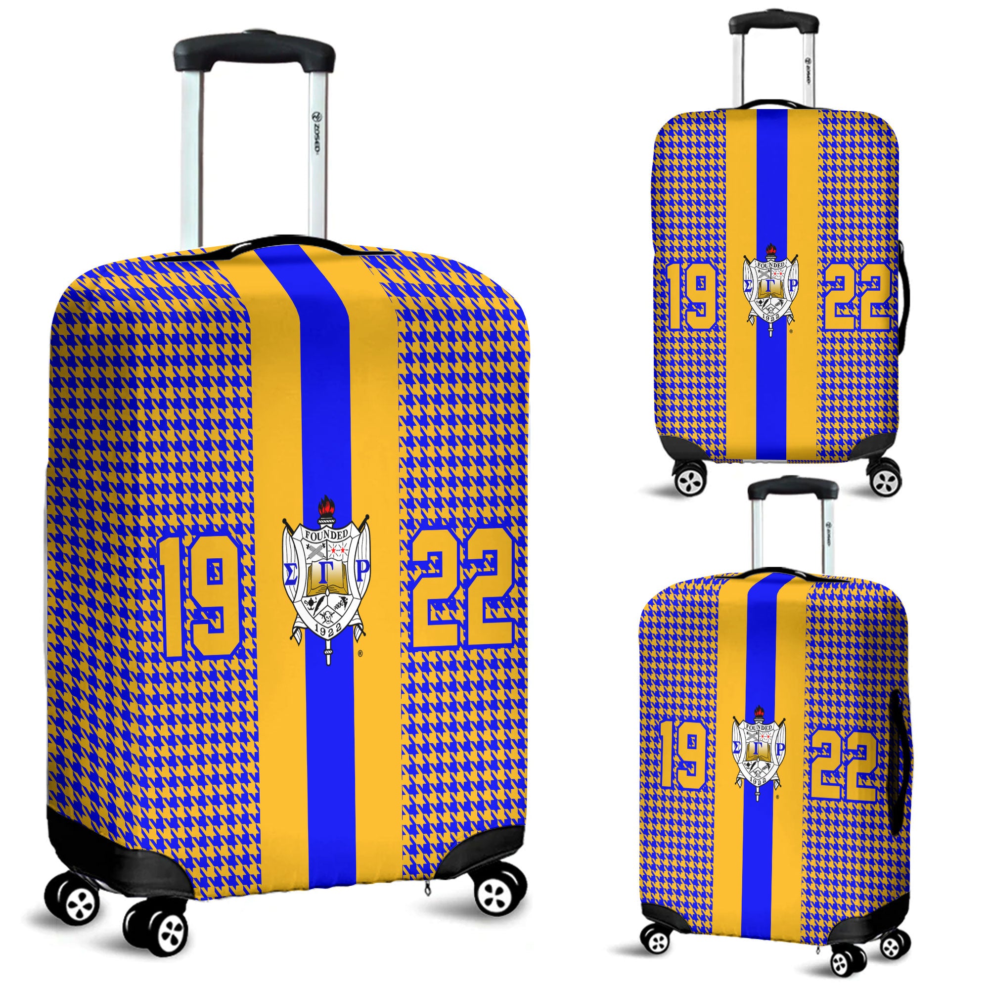 Sigma Gamma Rho 1922 Luggage Cover Houndstooth Style