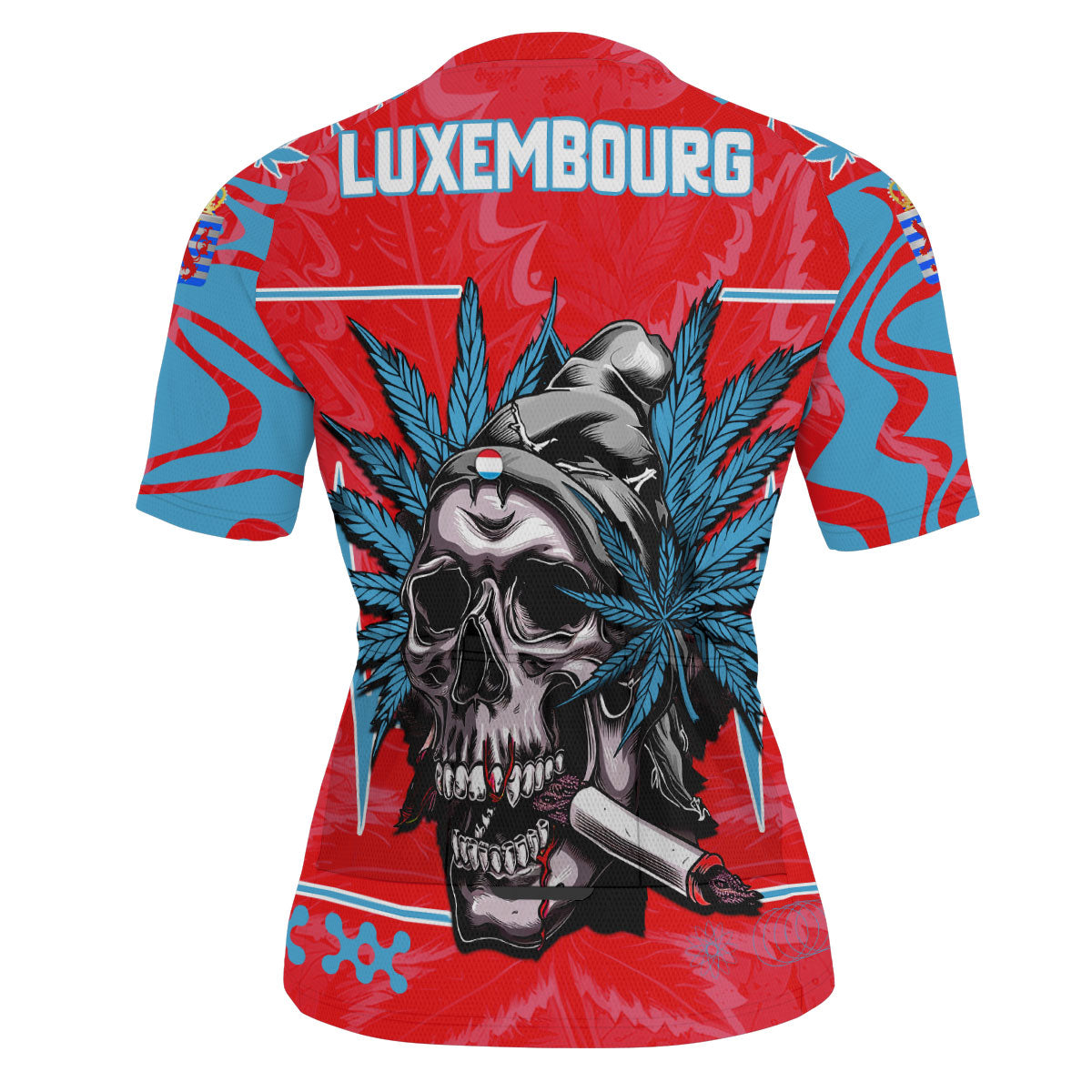 Luxembourg Men's Cycling Jersey Flag & Coat Of Arms Of The Province Marijuanas Style