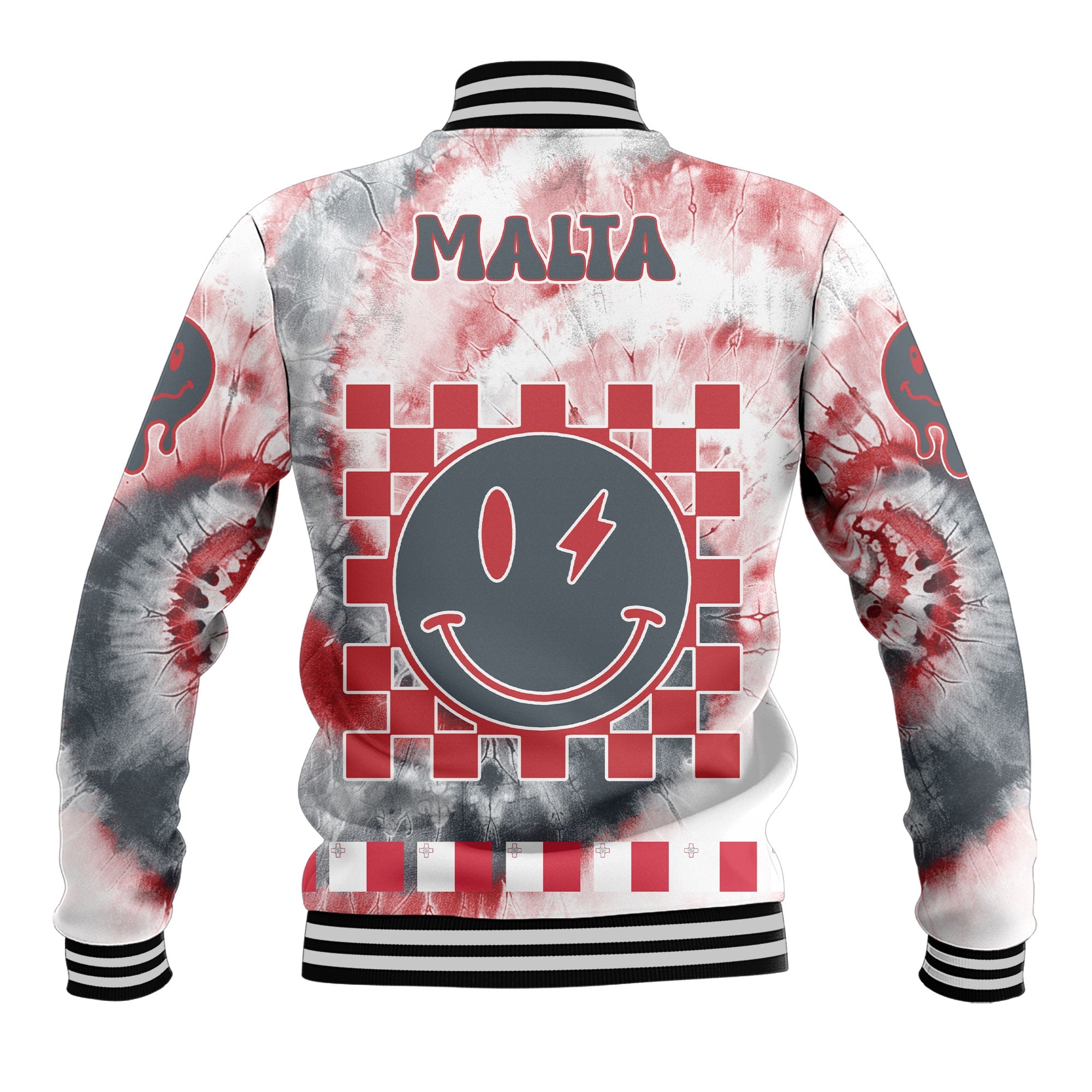 Malta Baseball Jacket Custom Tie Dye Style 3