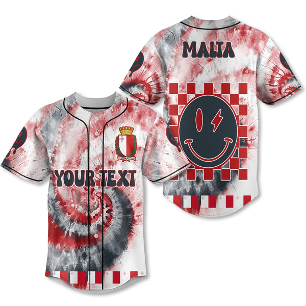 Malta Baseball Jersey Custom Tie Dye Style 1