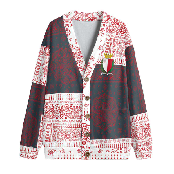 Malta Fleece Cardigan Flag And Paisley Basic Style 1