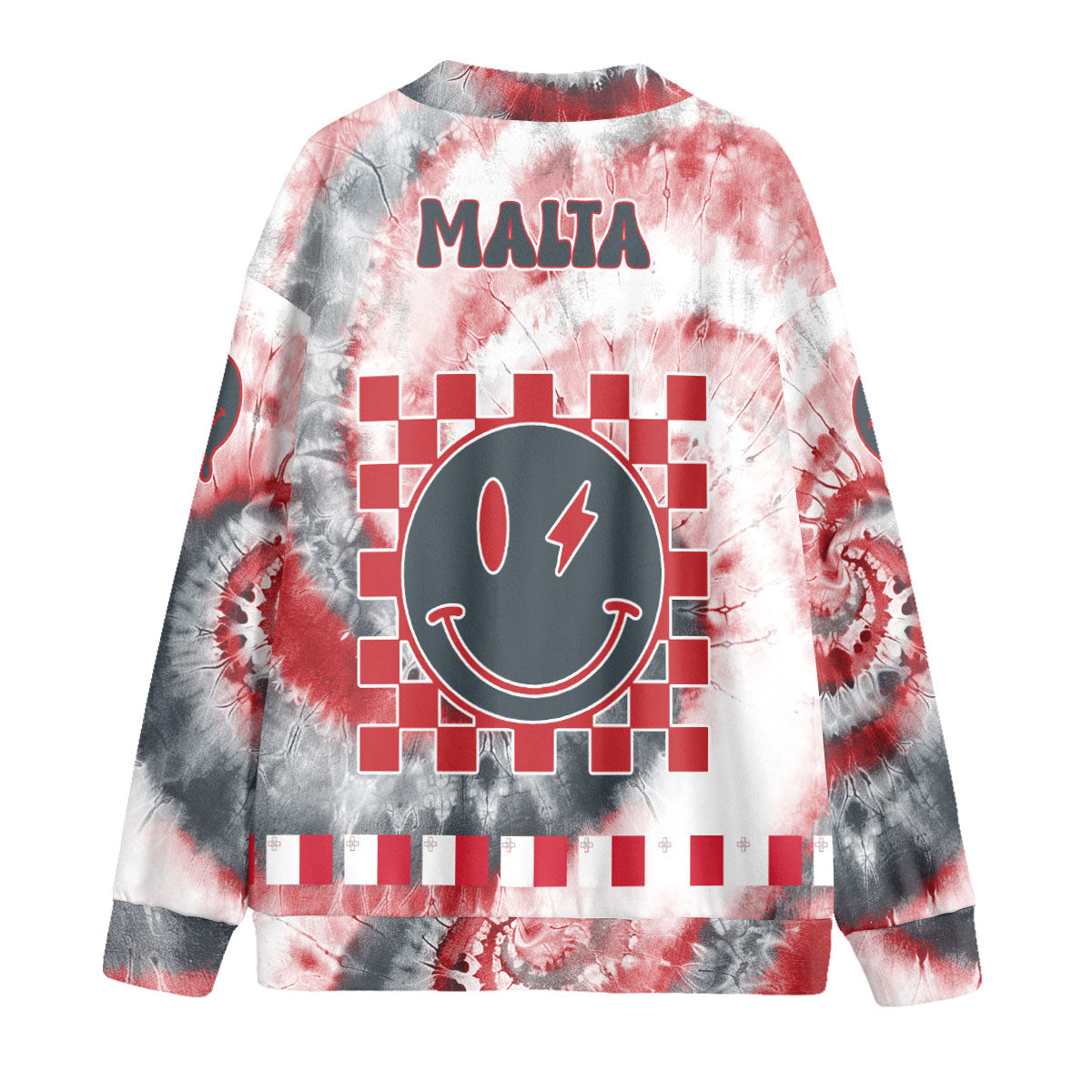 Malta Fleece Cardigan Custom Tie Dye Style 2