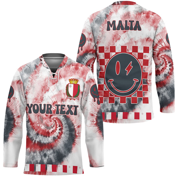 Malta Hockey Jersey Custom Tie Dye Style 1