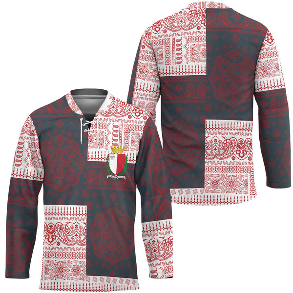 Malta Hockey Jersey Flag And Paisley Basic Style 1