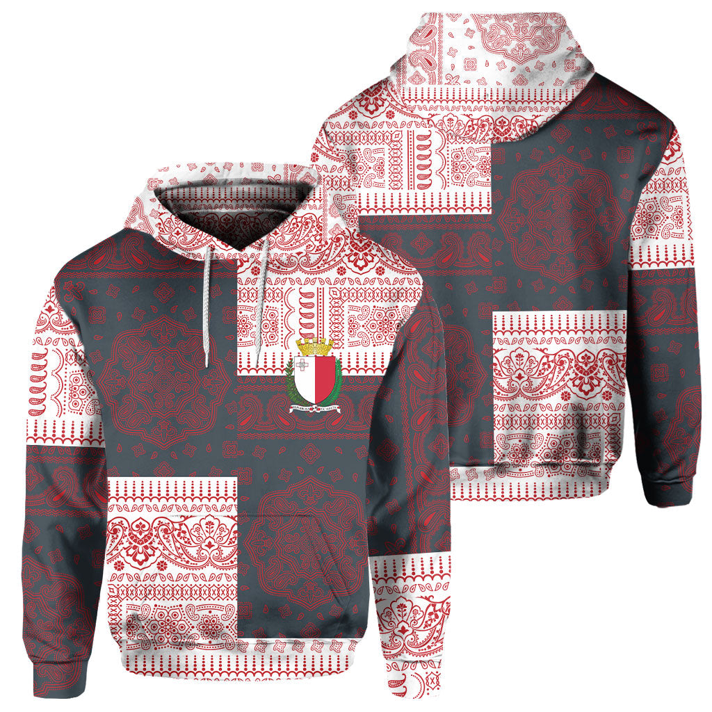 Malta Hoodie Flag And Paisley Basic Style 1