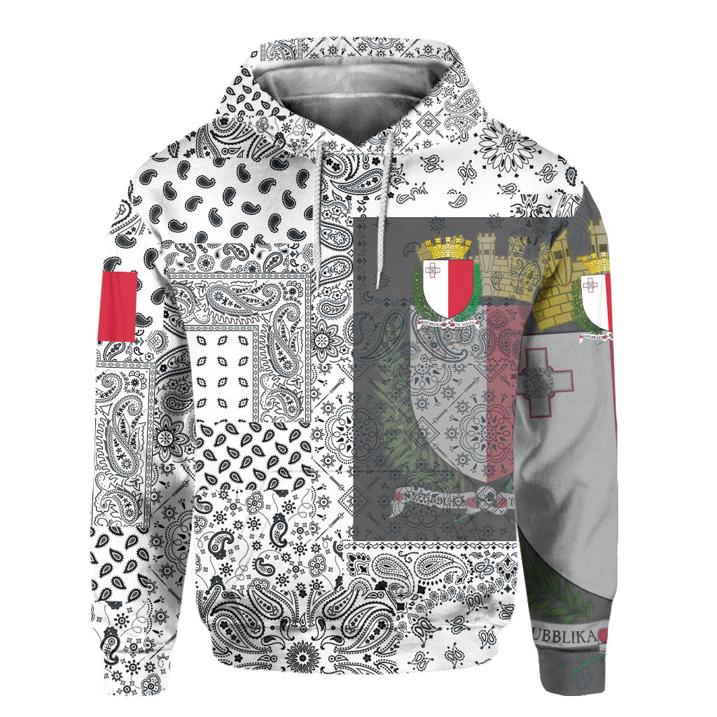 Malta Hoodie Paisley Flag And Skull Style 2