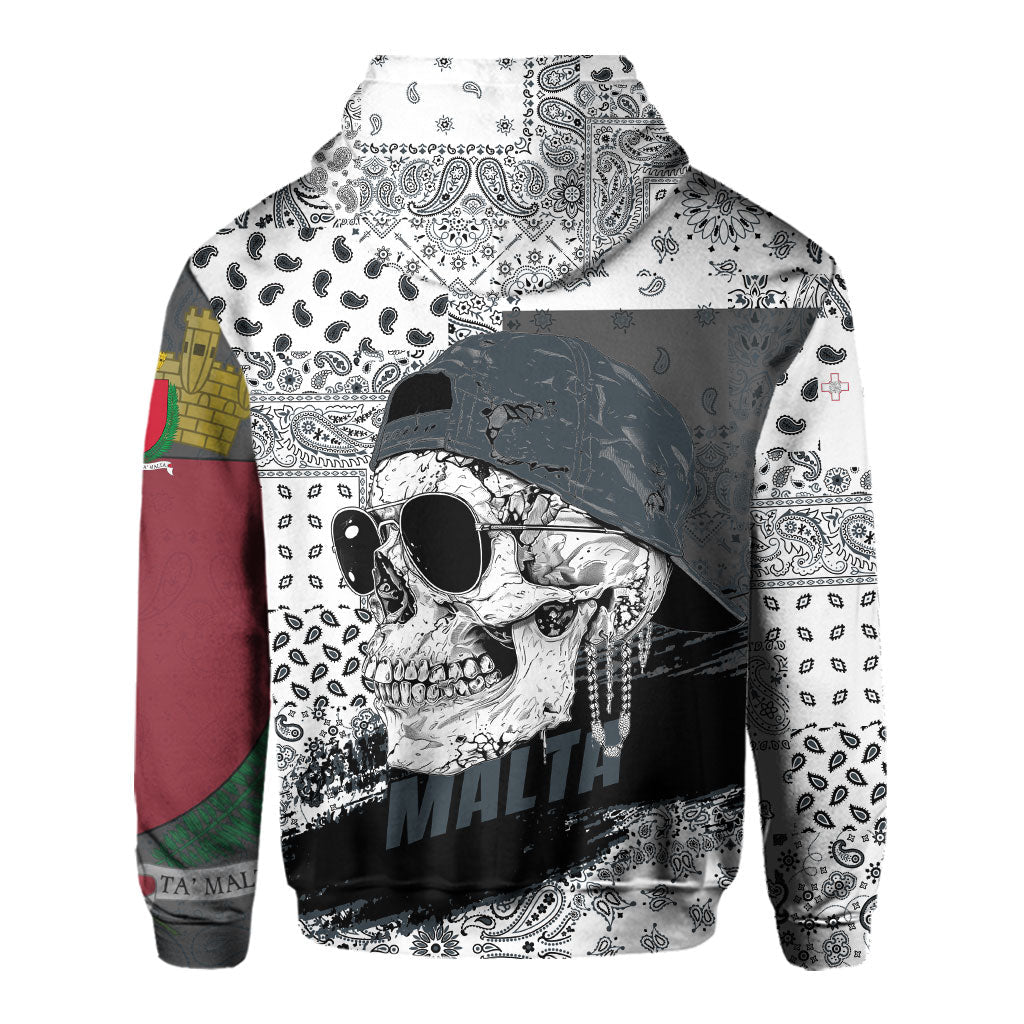 Malta Hoodie Paisley Flag And Skull Style 3