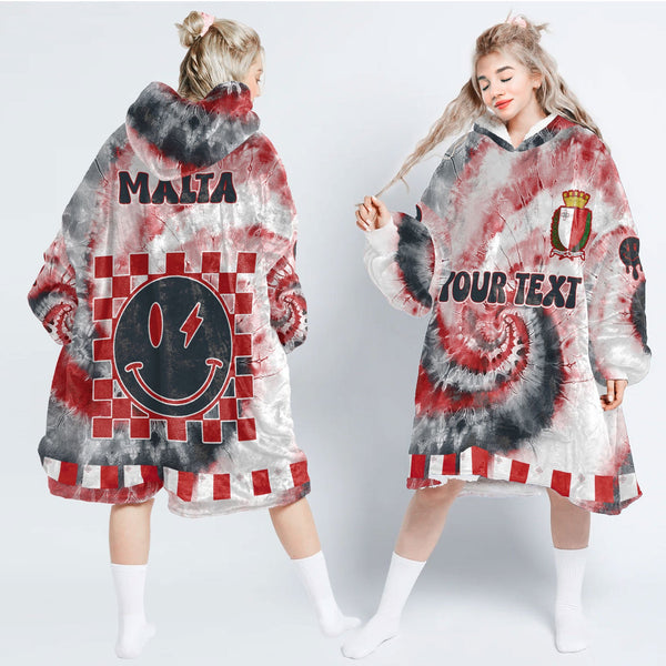 Malta Hoodie Blanket Custom Tie Dye Style 1