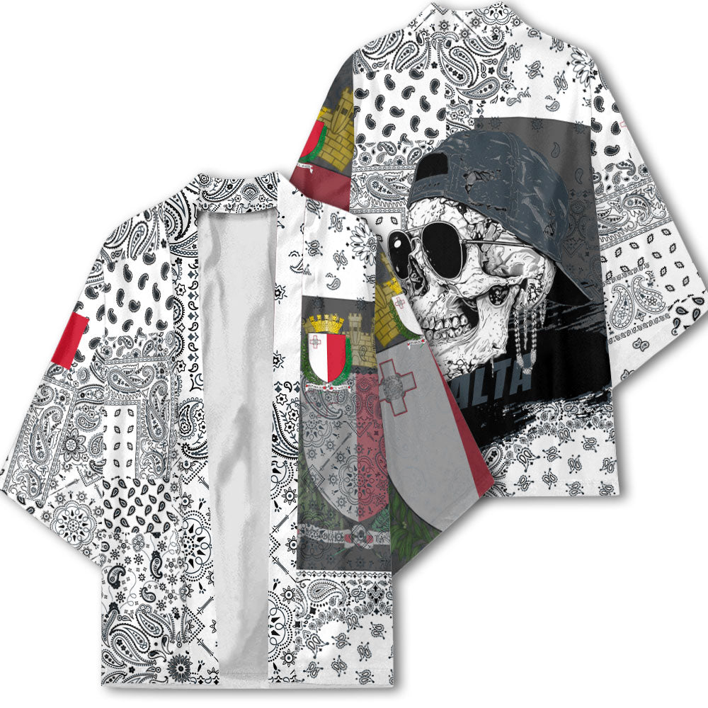 Malta Kimono Paisley Flag And Skull Style 2