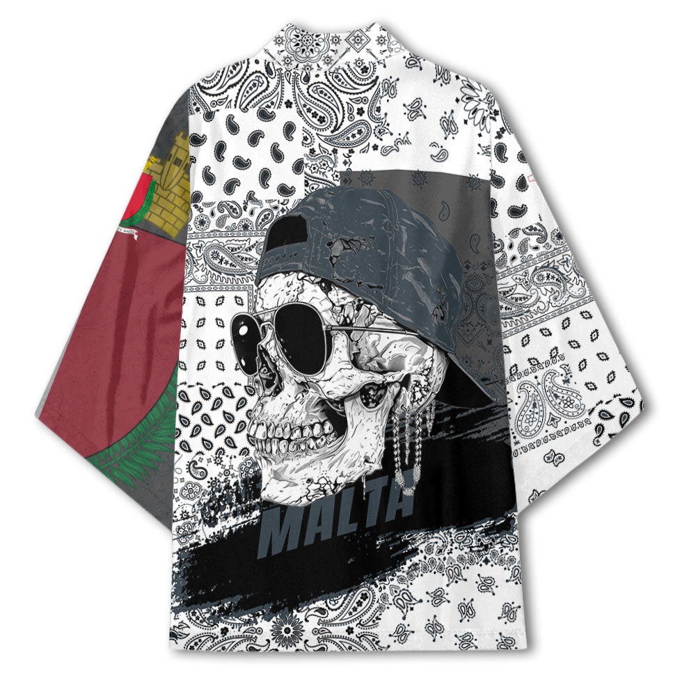 Malta Kimono Paisley Flag And Skull Style 3