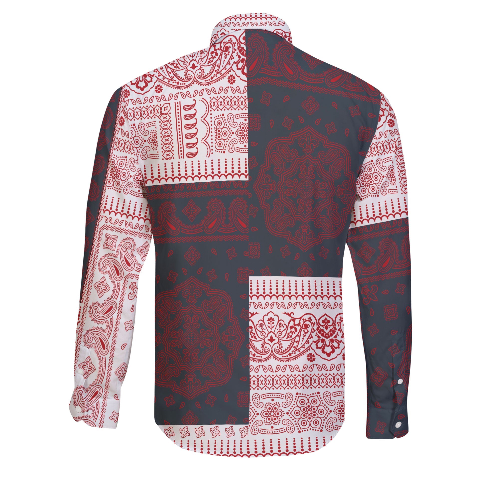 Malta Long Sleeve Button Shirt Flag And Paisley Basic Style 2