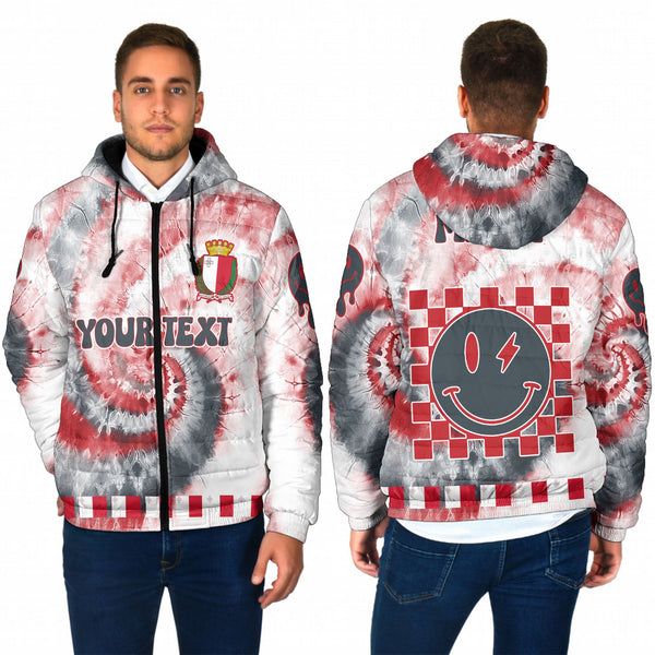 Malta Men Hooded Padded Jacket Custom Tie Dye Style 1