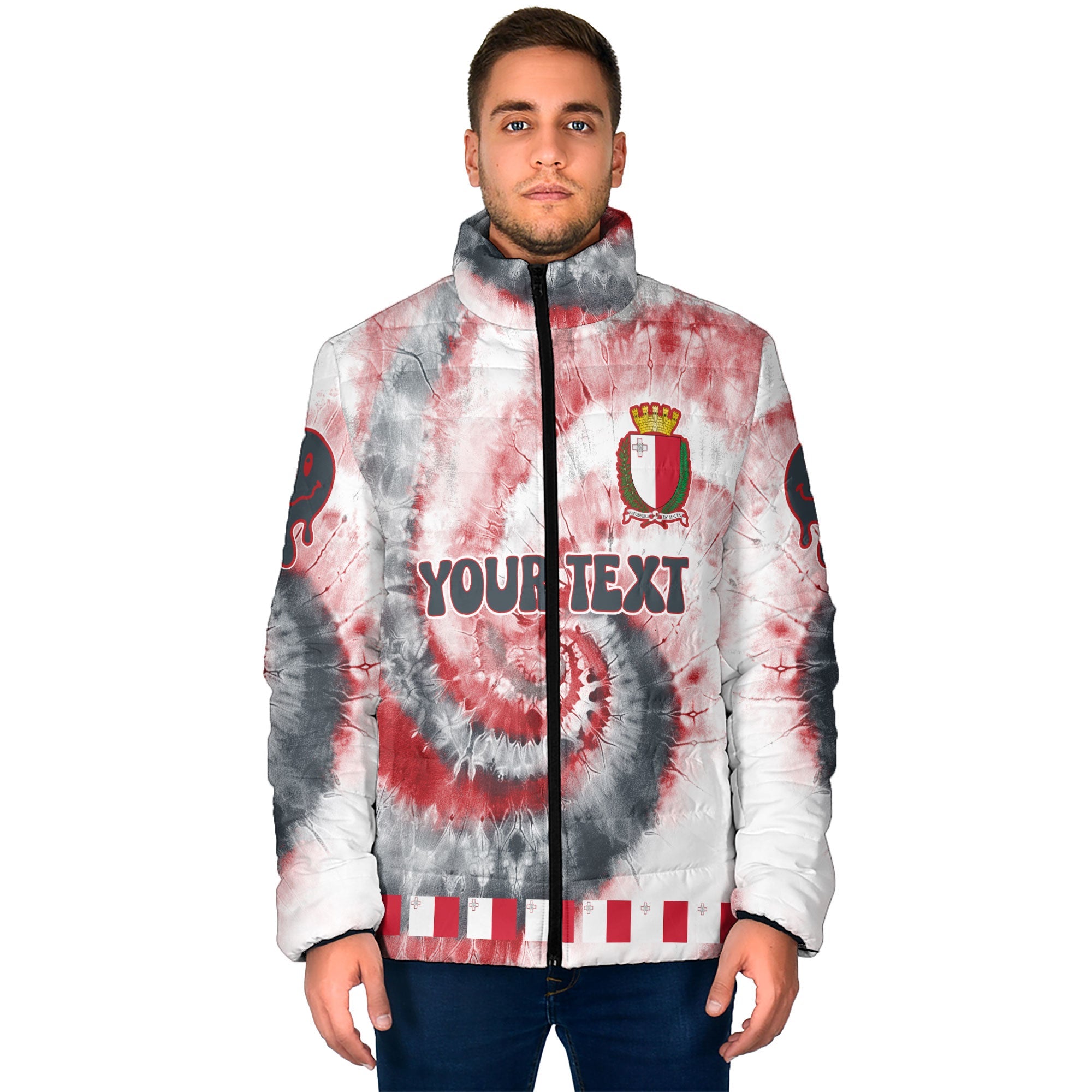 Malta Men Padded Jacket Custom Tie Dye Style 1