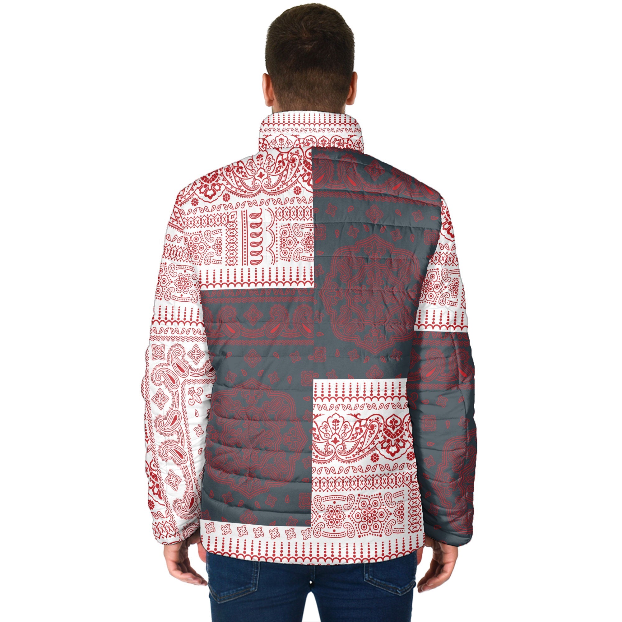 Malta Men Padded Jacket Flag And Paisley Basic Style 2