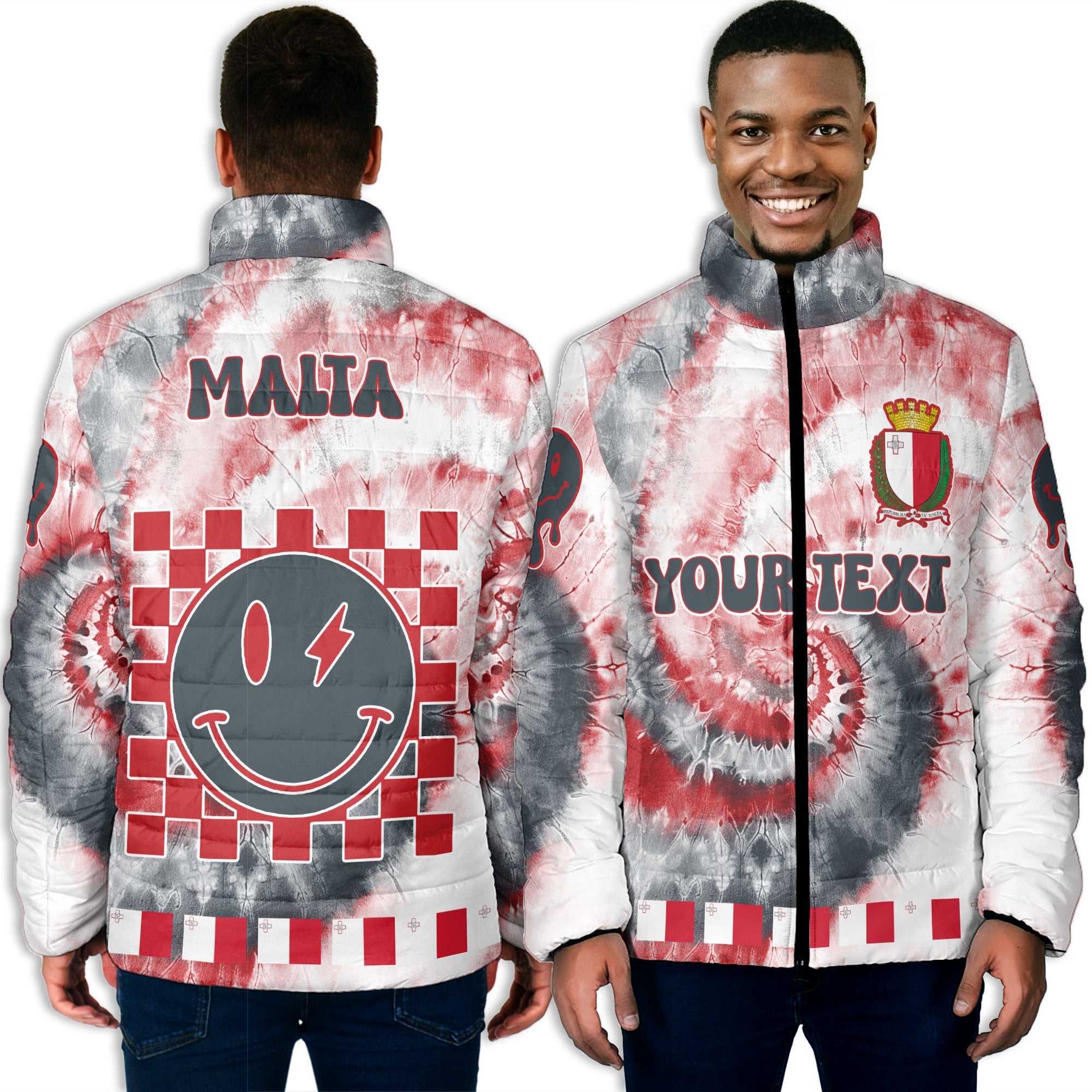 Malta Men Padded Jacket Custom Tie Dye Style 3