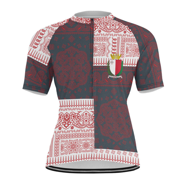 Malta Men Cycling Jersey Flag And Paisley Basic Style 1