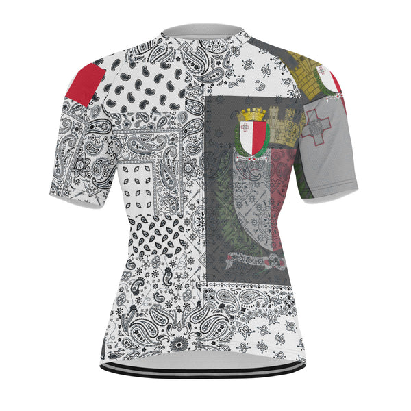 Malta Men Cycling Jersey Paisley Flag And Skull Style 1