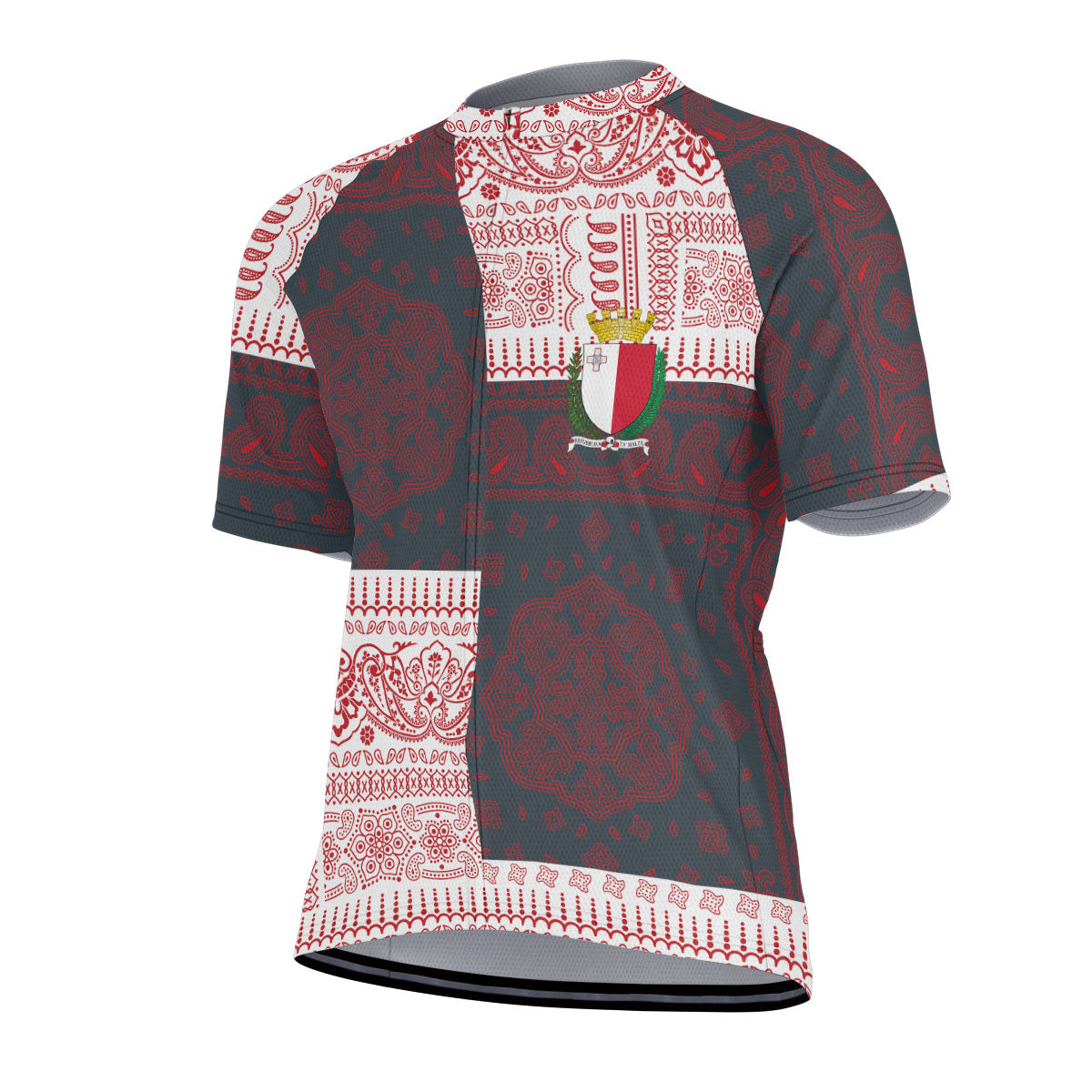 Malta Men Cycling Jersey Flag And Paisley Basic Style 2