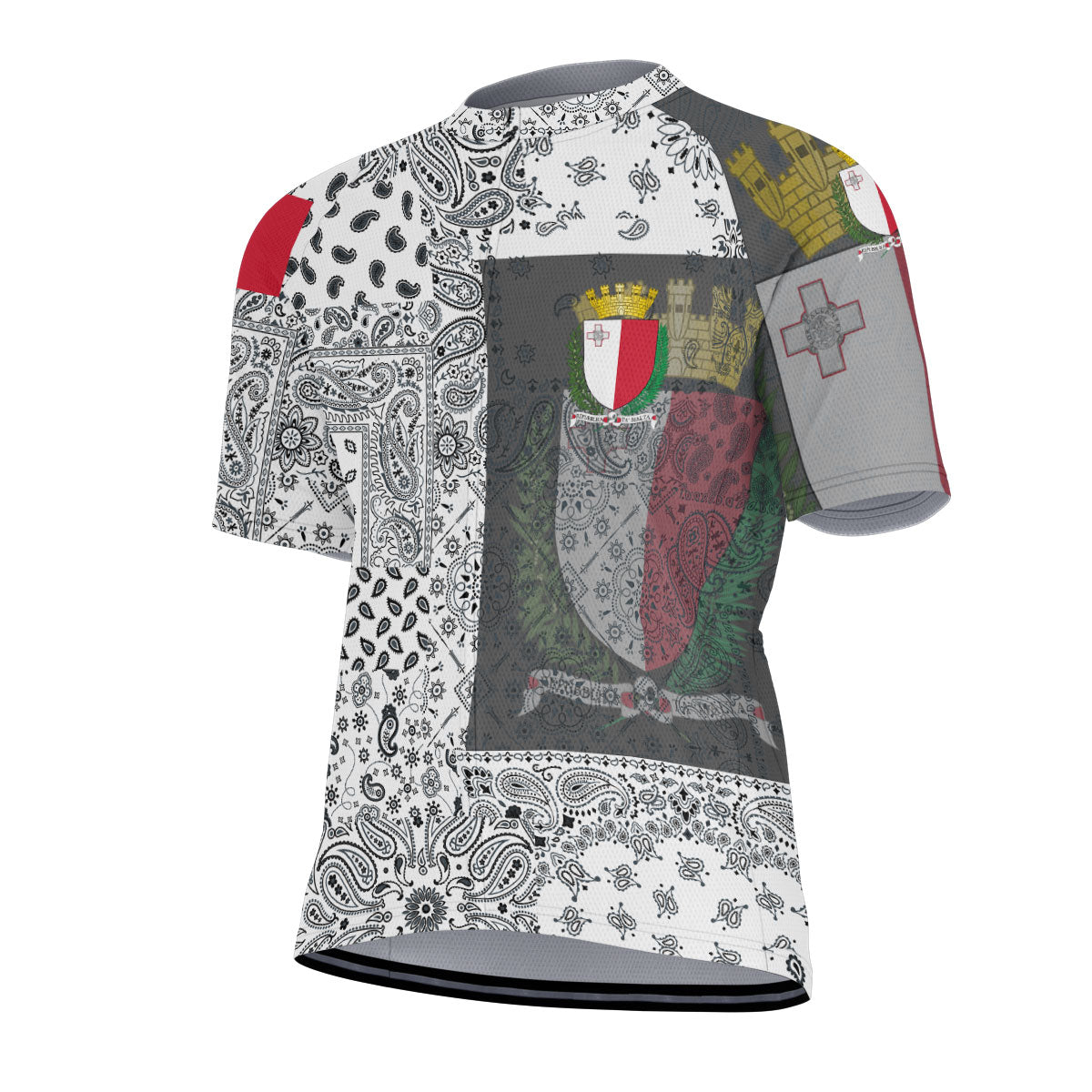 Malta Men Cycling Jersey Paisley Flag And Skull Style 2