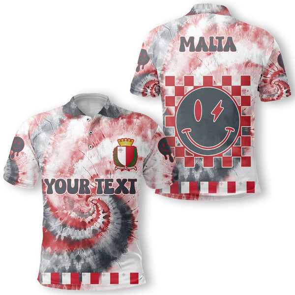 Malta Polo Shirt Custom Tie Dye Style 1