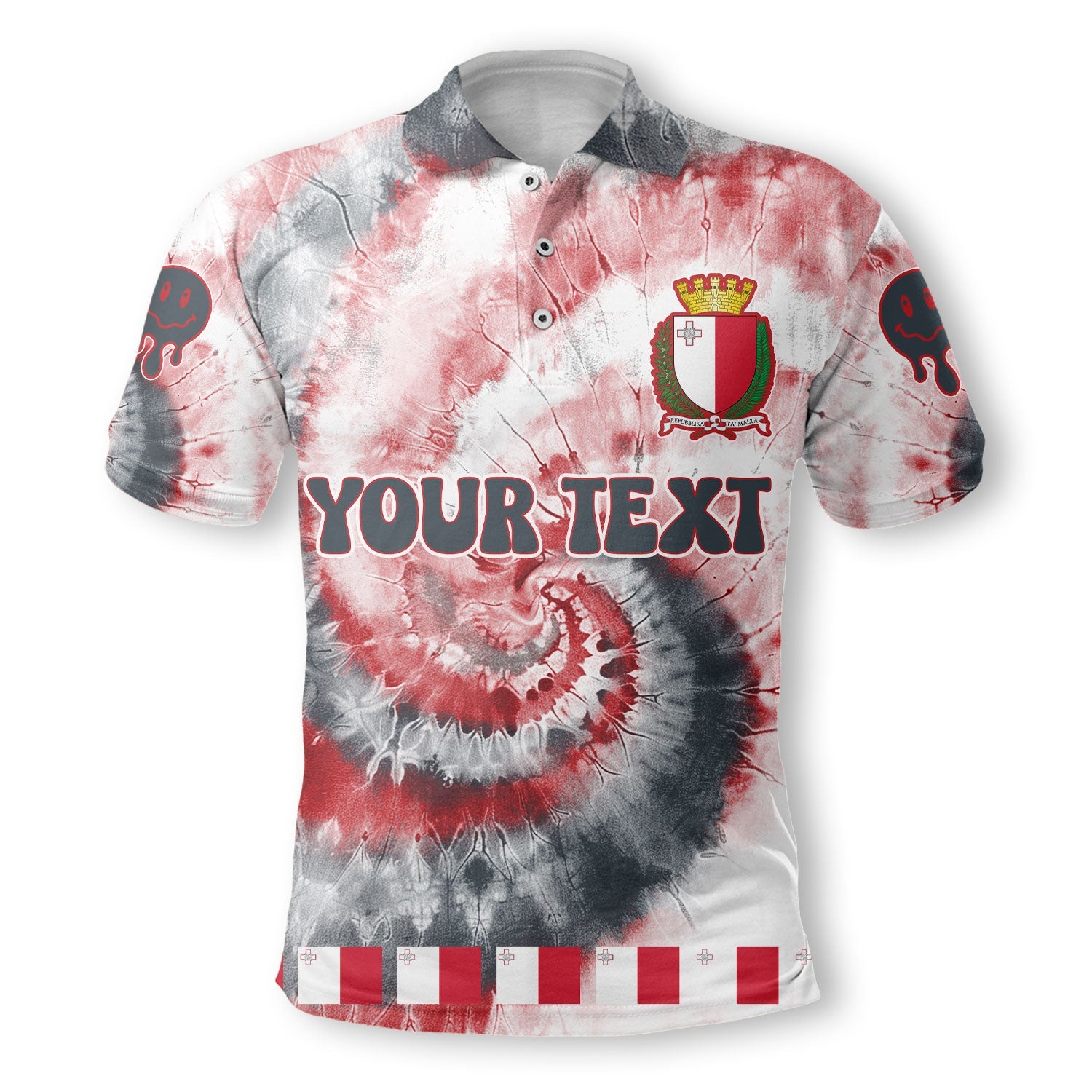 Malta Polo Shirt Custom Tie Dye Style 2